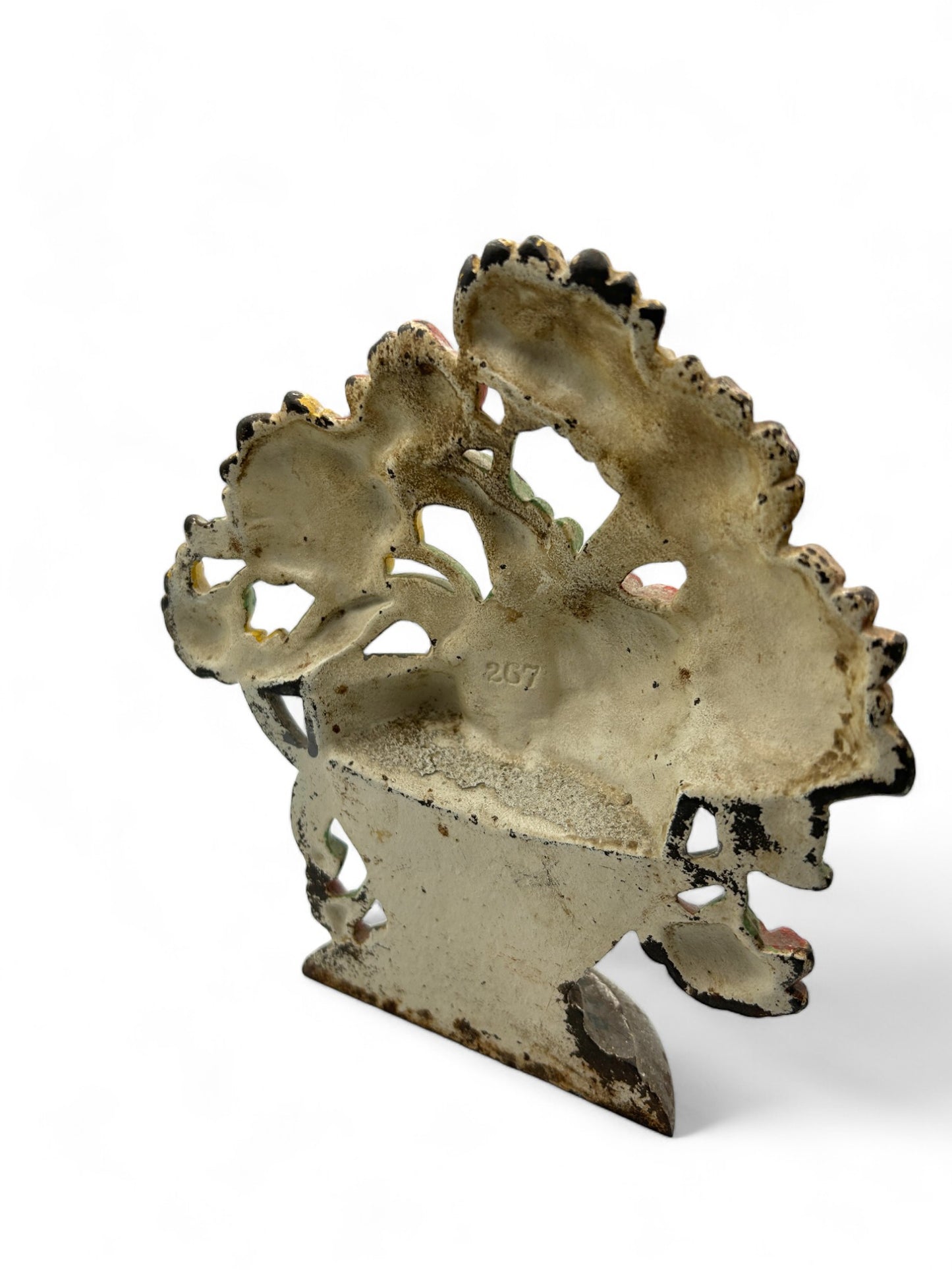 Antique Hubley Cast Iron Flower Basket Door stop