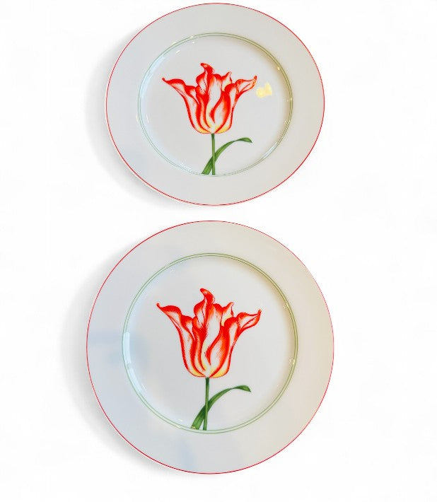 Fitz and Floyd “Fluere Rouges” Salad Plates – Set of 8 - Vintage Tableware