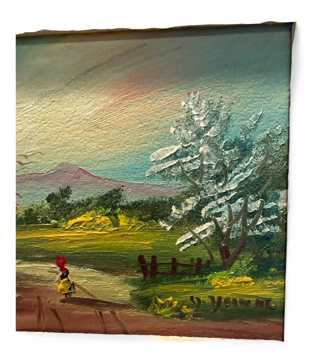Path to the Spring Valley – Framed Oil Painting Vintage Artwork