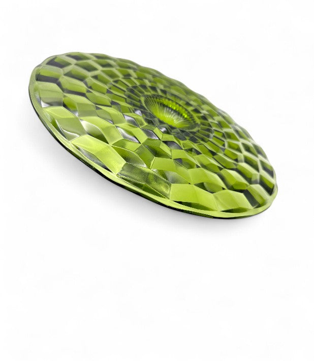 Vintage Whitehall Colony Indiana Glass Green Sandwich Tray With Center Handle - Vintage Tableware