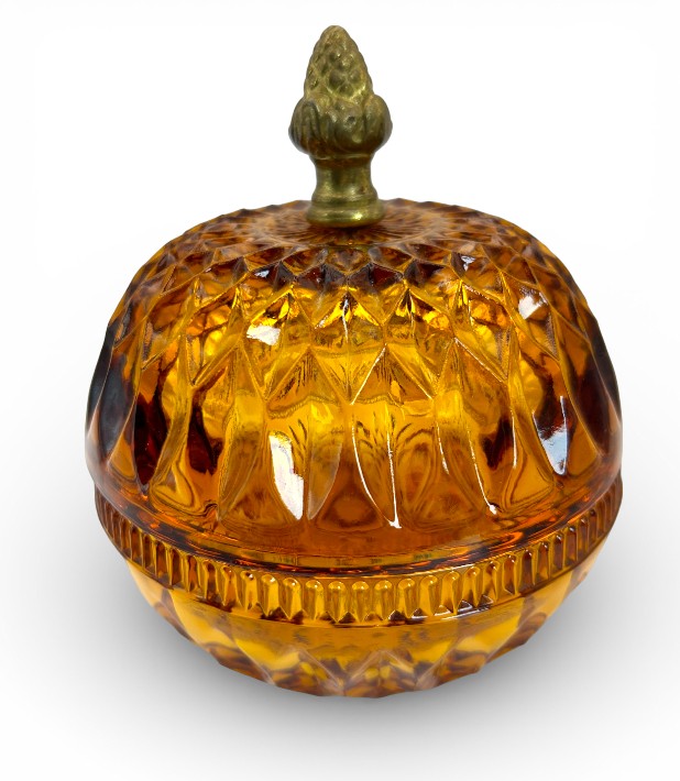 Vintage Indiana Glass Amber Glass Candy Dish