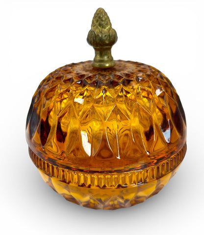Vintage Indiana Glass Amber Glass Candy Dish