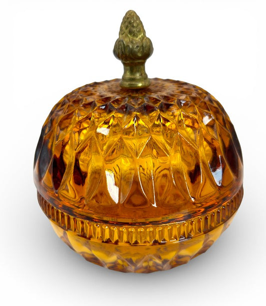 Vintage Indiana Glass Amber Glass Candy Dish