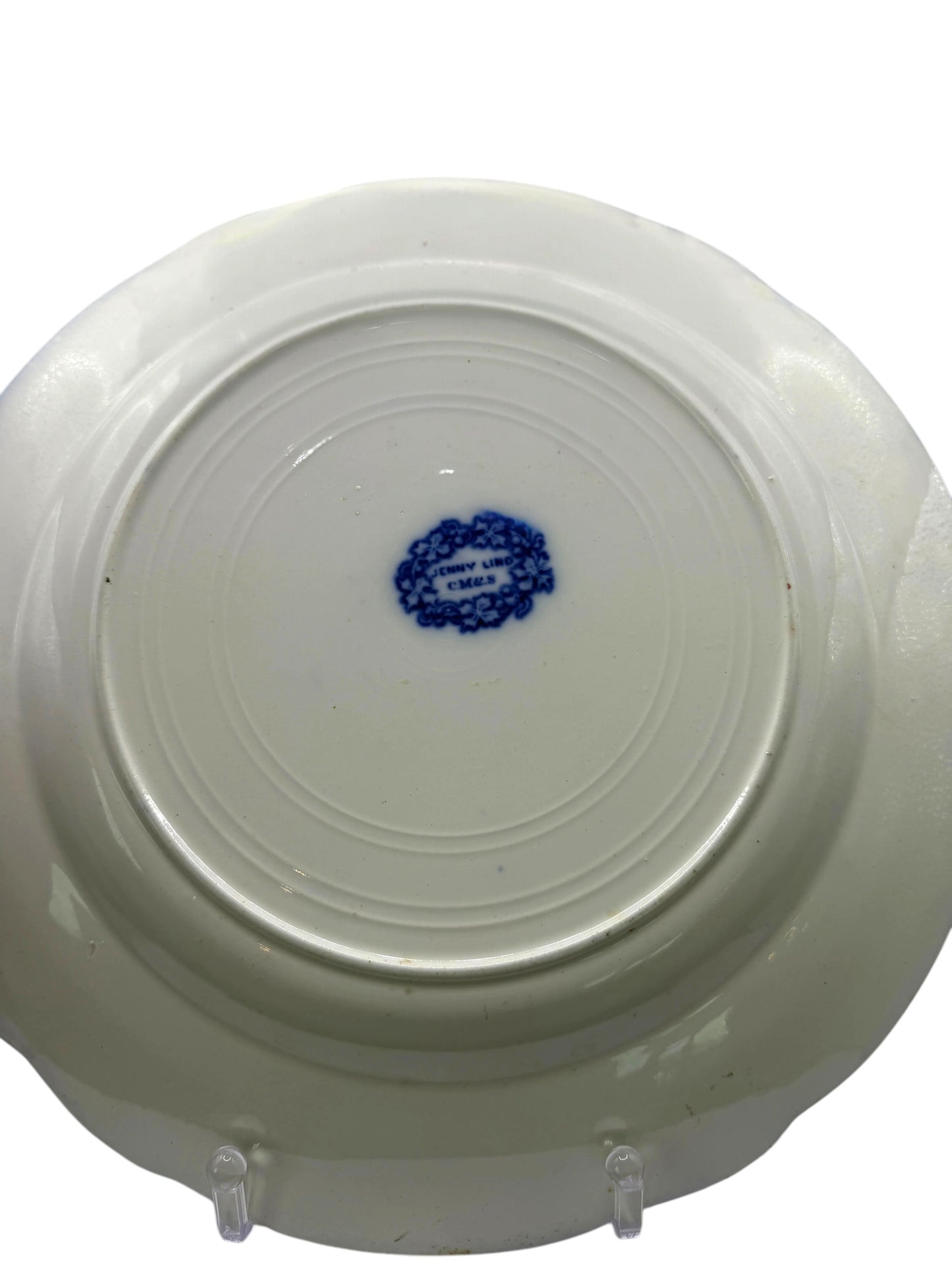 Antique Charles Meigh & Son Jenny Lind Flow Blue Charger, England c. 1855