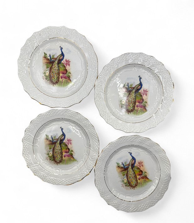 Antique French Moulin des Loups Dessert Plates - Set of 12