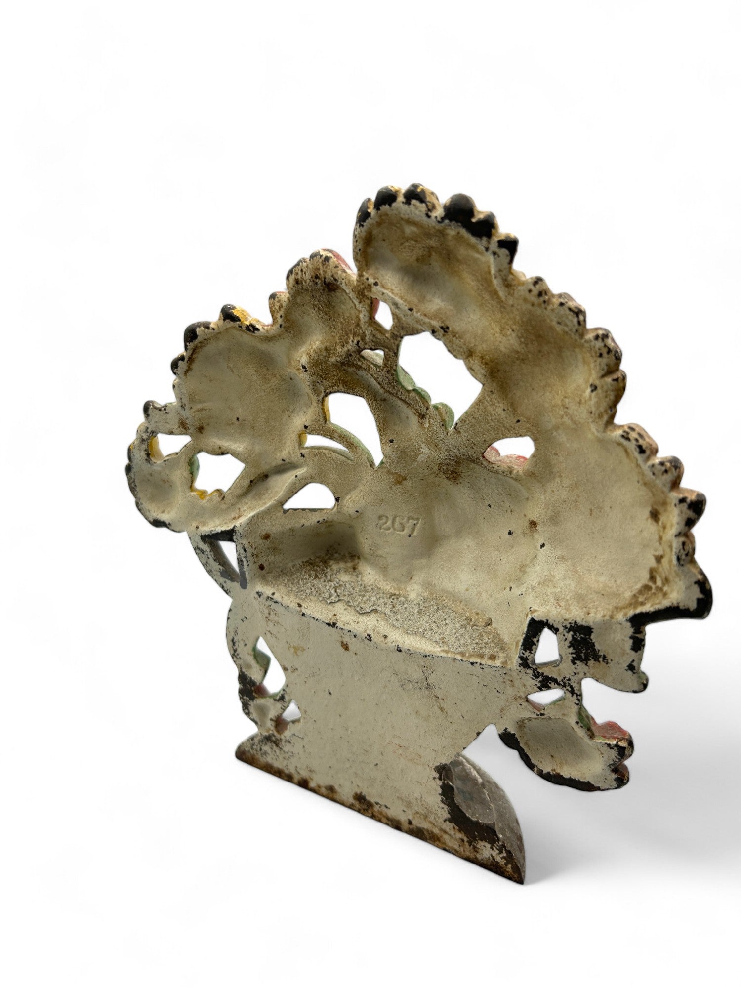 Antique Hubley Cast Iron Flower Basket Door stop