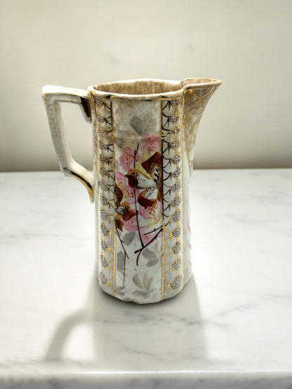 Antique New England Pottery Japonaiserie Rieti Nouveau Pitcher