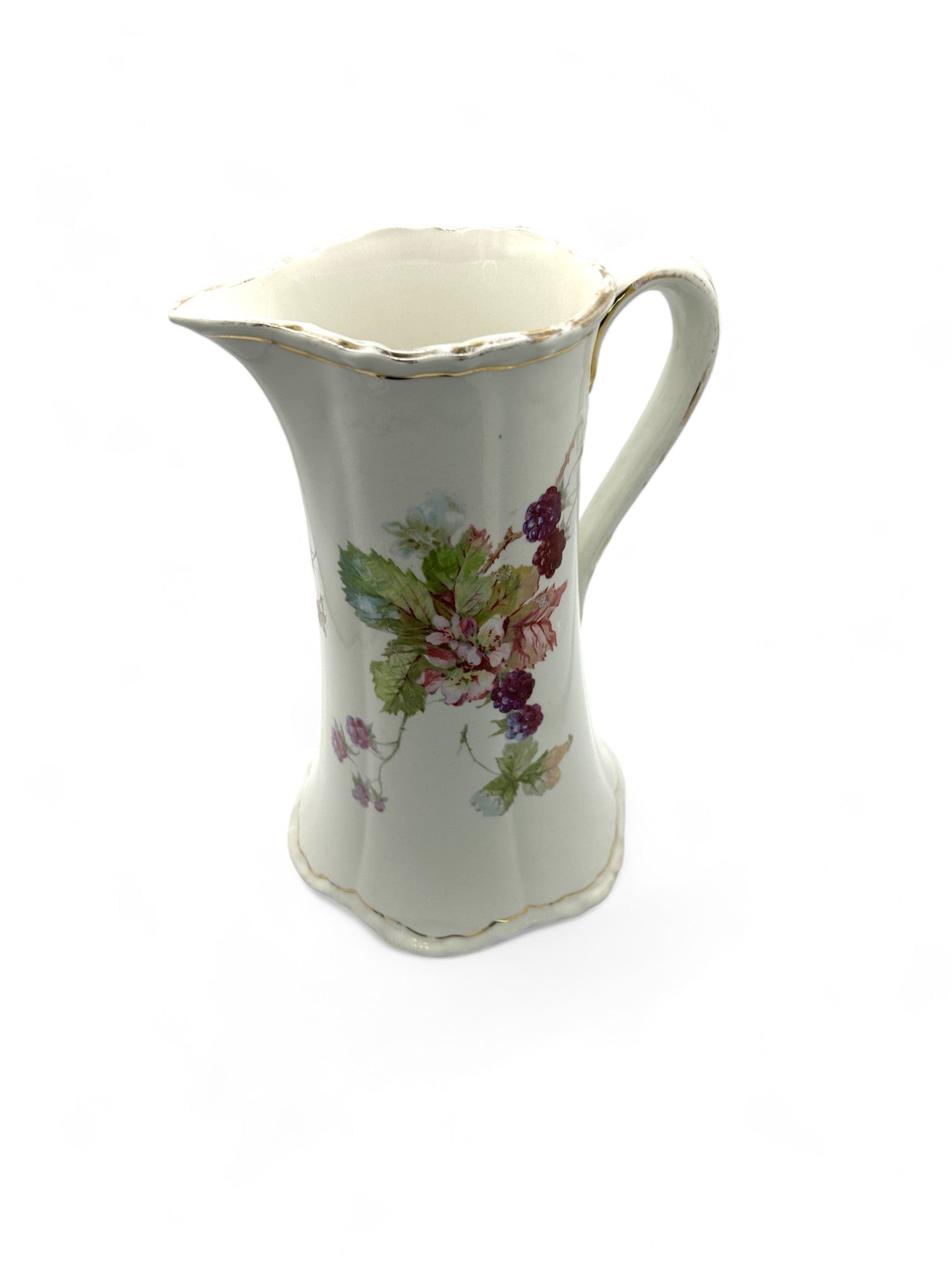 Antique Sevres Porcelain Pitcher With Blackberries