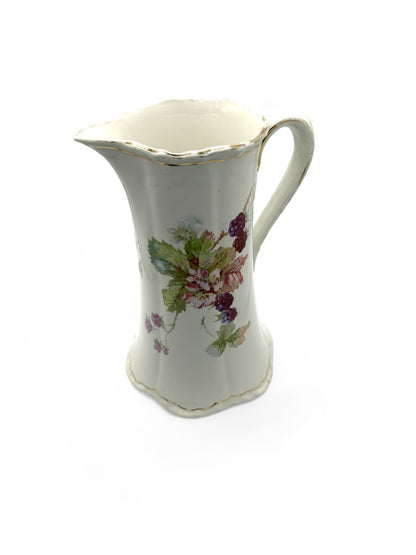 Antique Sevres Porcelain Pitcher With Blackberries