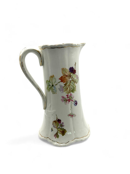 Antique Sevres Porcelain Pitcher With Black berries