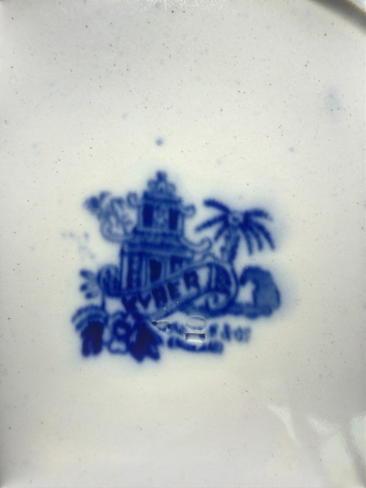 Antique W. Adams & Co. Kyber Flow Blue Ironstone Plate