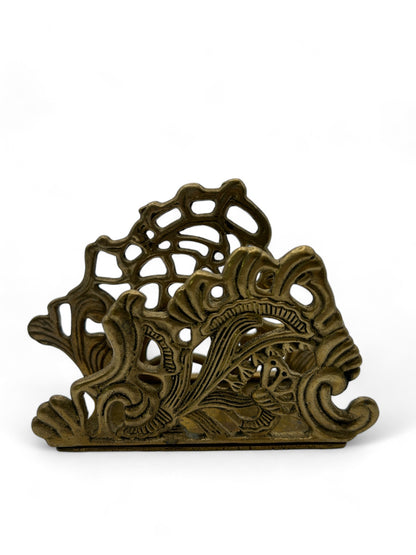 Art Nouveau Ornate Brass Letter Holder