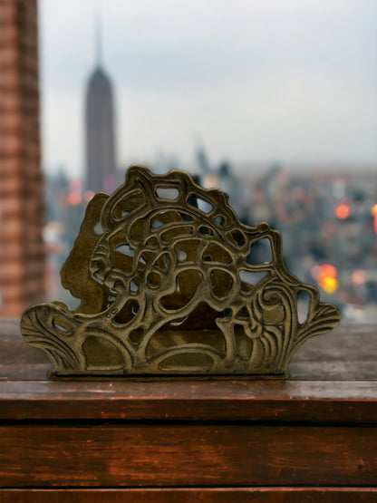 Art Nouveau Ornate Brass Letter Holder