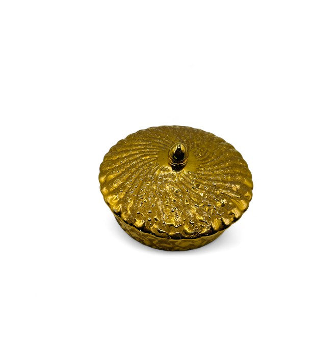 Bel Terr 22KT Gold Vintage Dish with Lid Collectible Luxury Decor
