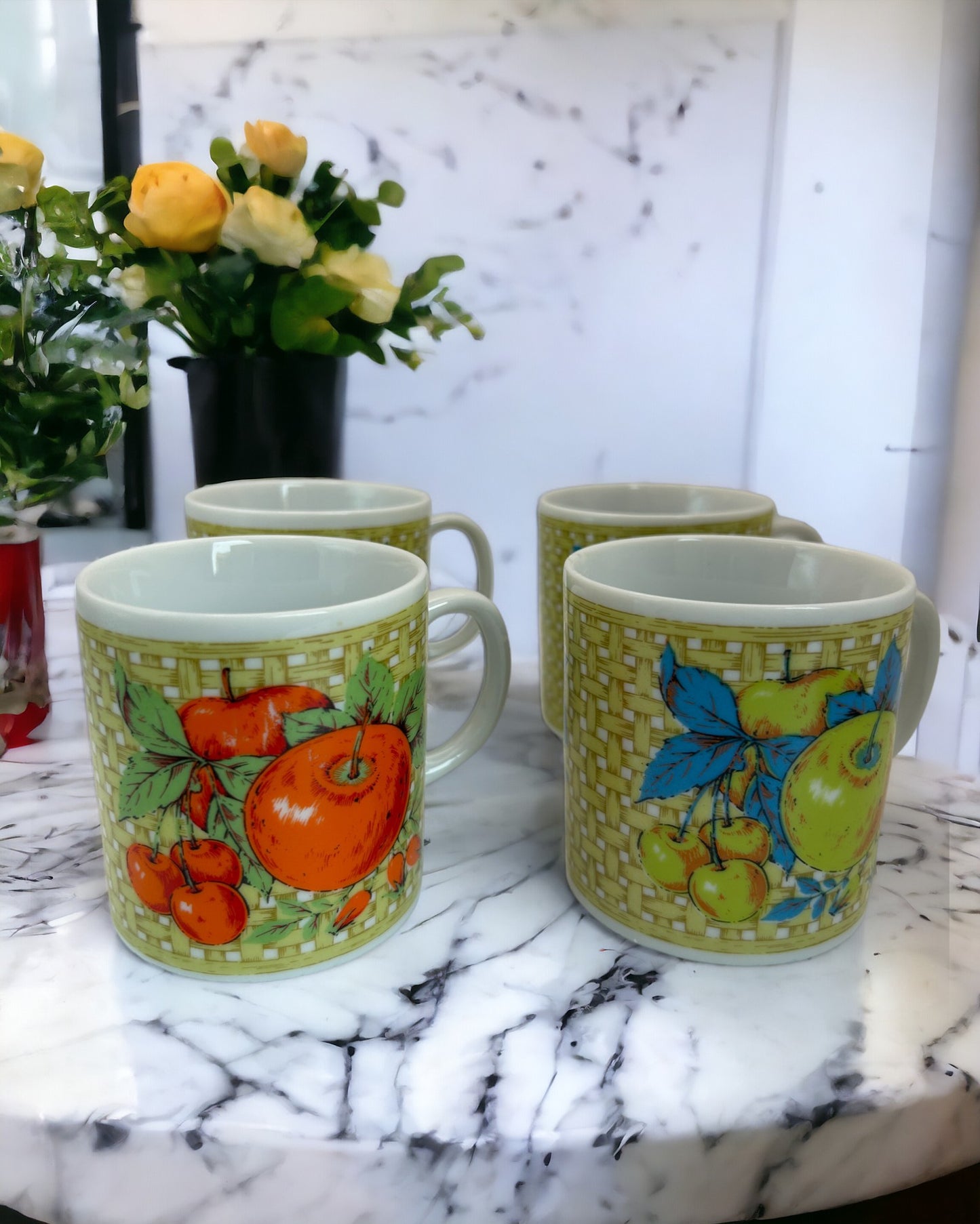  Fruit Pattern Mug Set