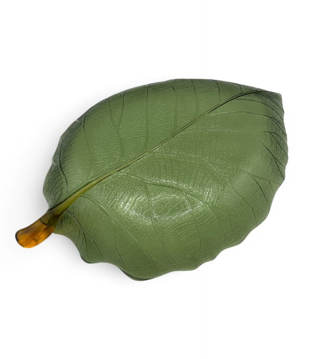 Glass Olive Leaf Plat
