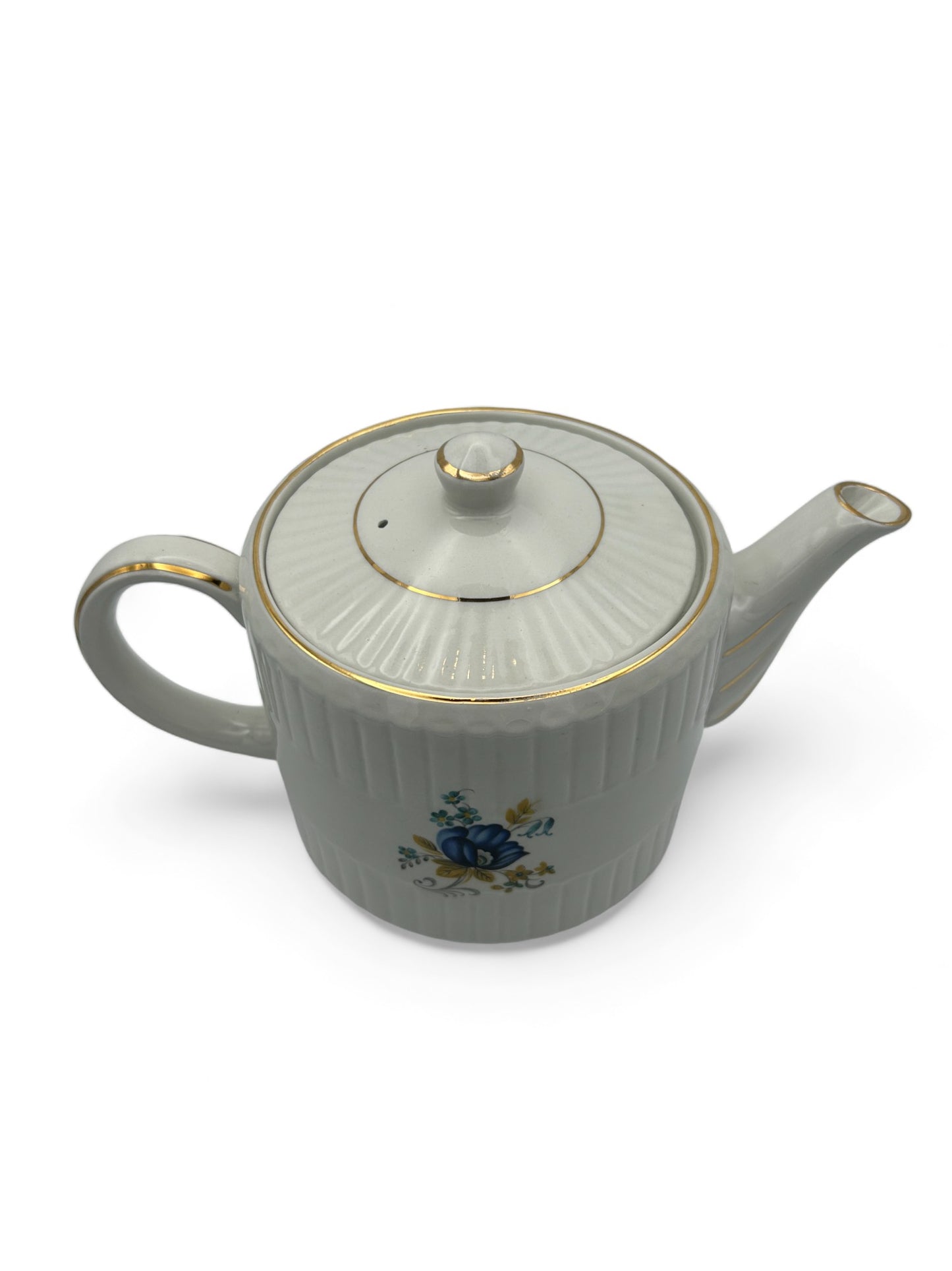 Ironstone Wood Son Blue Florals Teapot