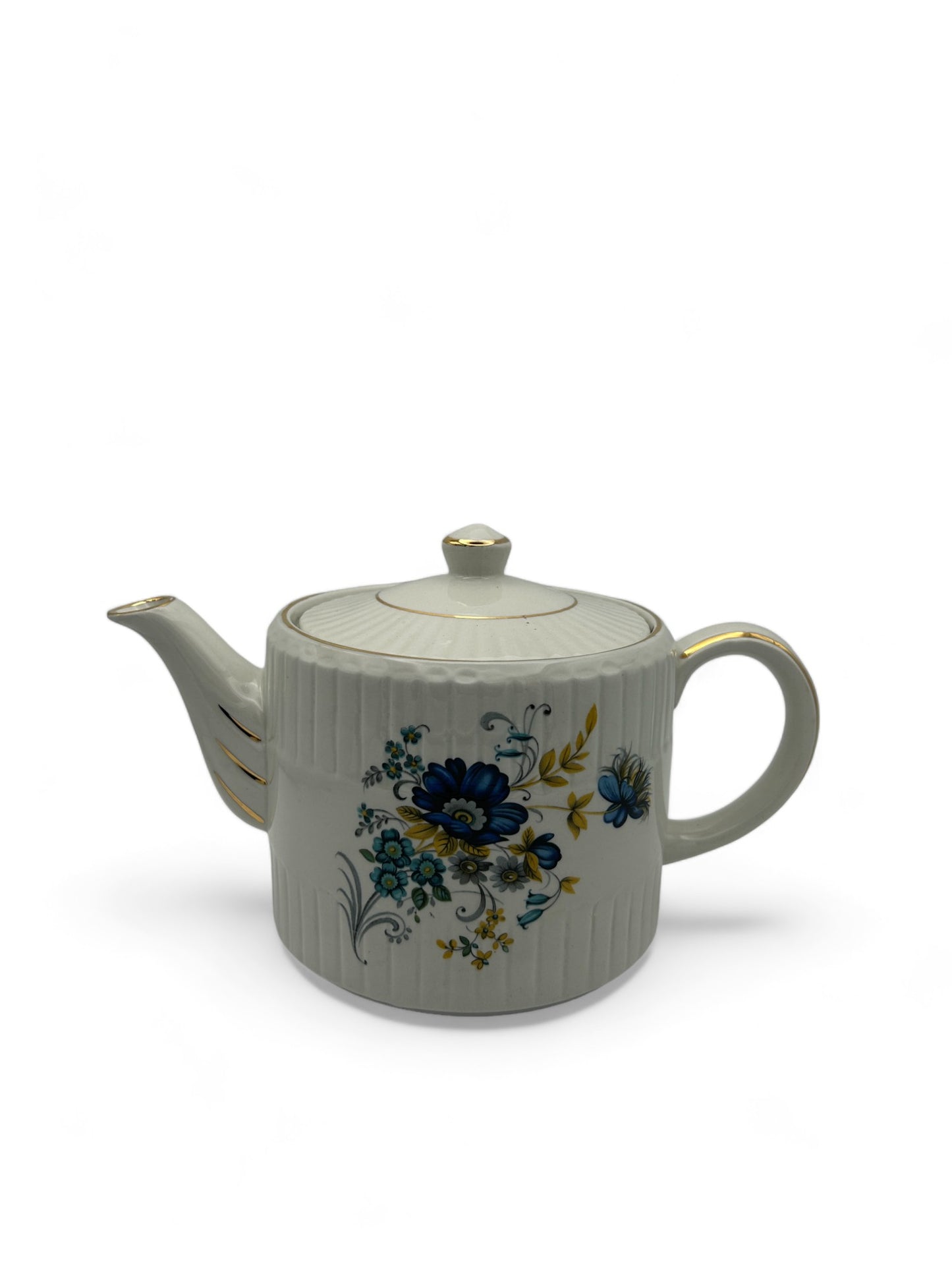 Ell greave Ironstone Wood Son Blue Florals Teapot