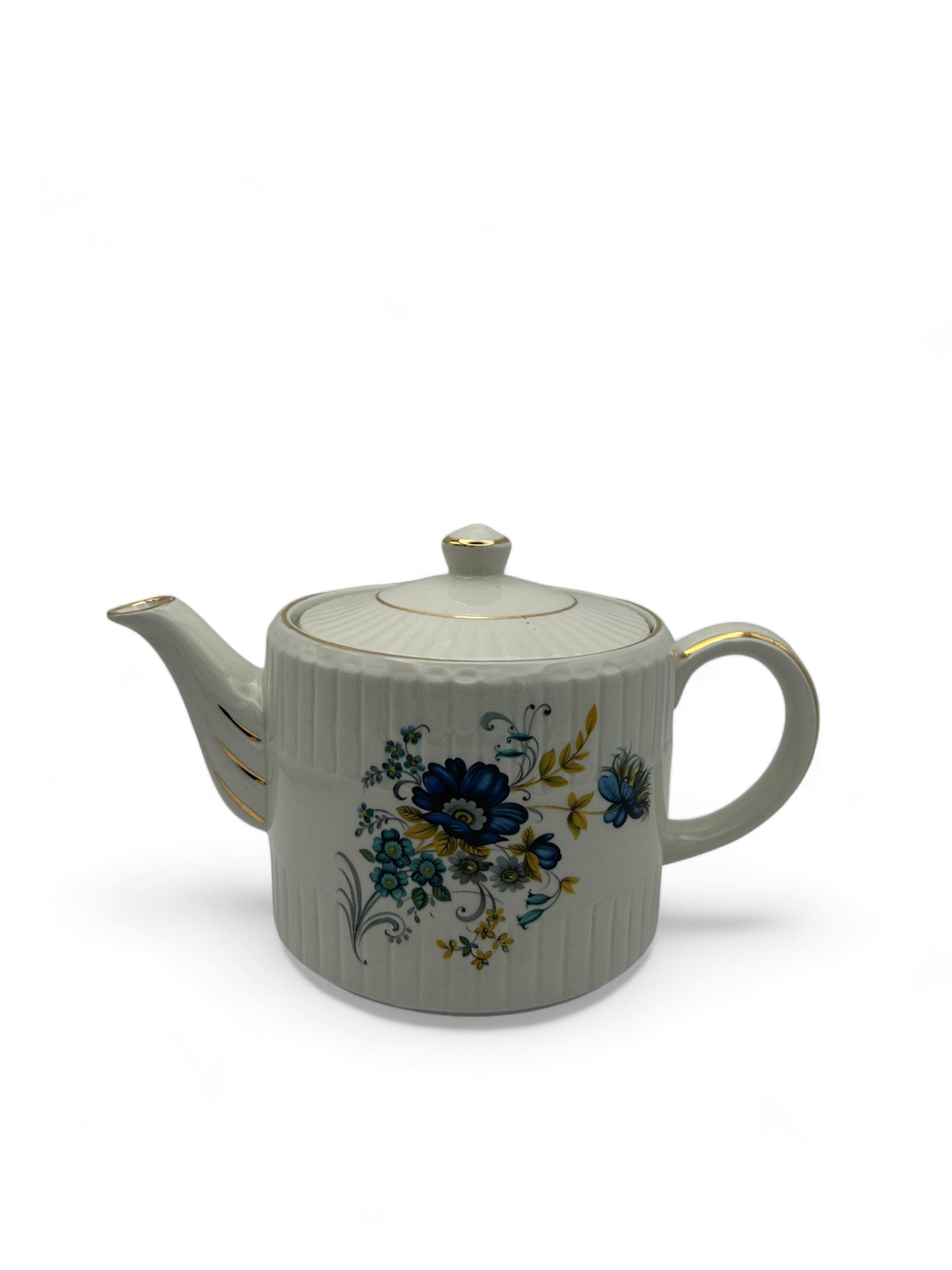 Ell greave Ironstone Wood Son Blue Florals Teapot