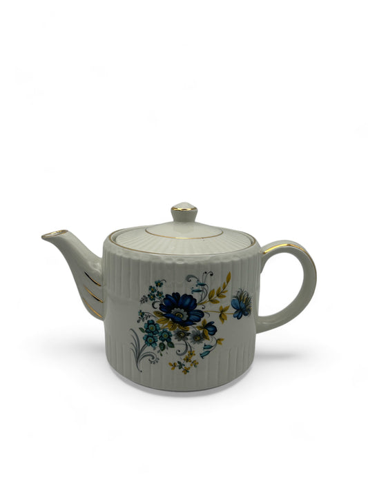Ell greave Ironstone Wood Son Blue Florals Teapot