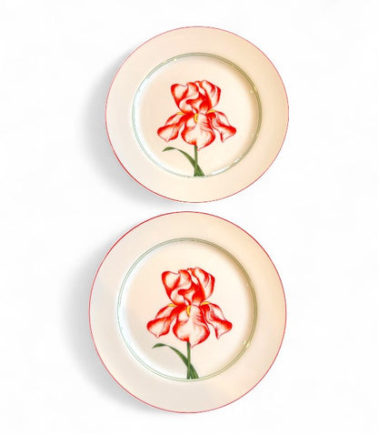 Fitz and Floyd “Fluere Rouges” Salad Plates – Set of 8 - Vintage Tableware