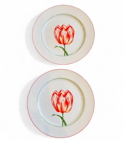 Fitz and Floyd “Fluere Rouges” Salad Plates – Set of 8 - Vintage Tableware