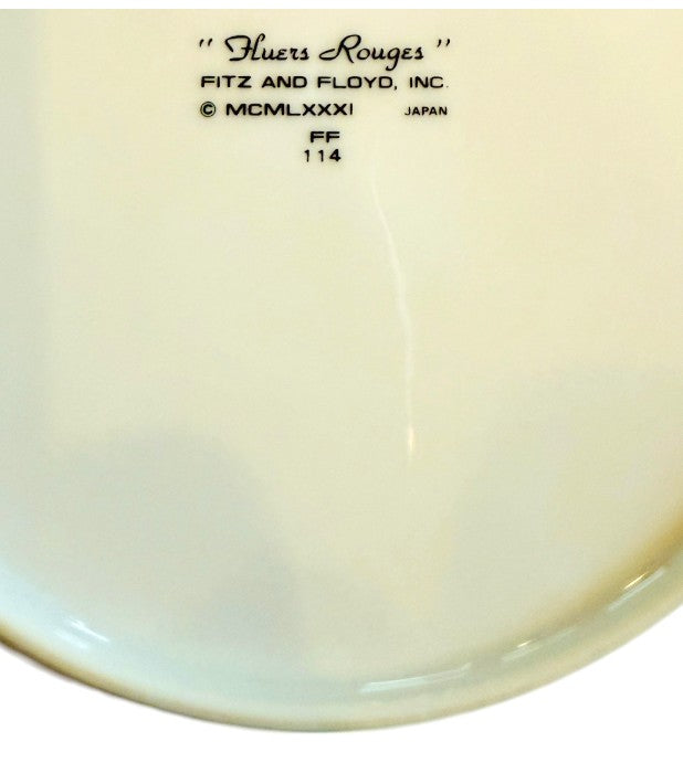 Fitz and Floyd “Fluere Rouges” Salad Plates – Set of 8 - Vintage Tableware