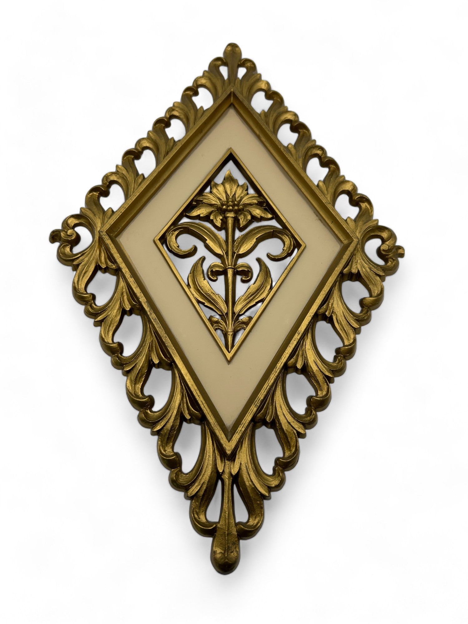 Hollywood Regency Gold Flower Wall Plaque Hangings