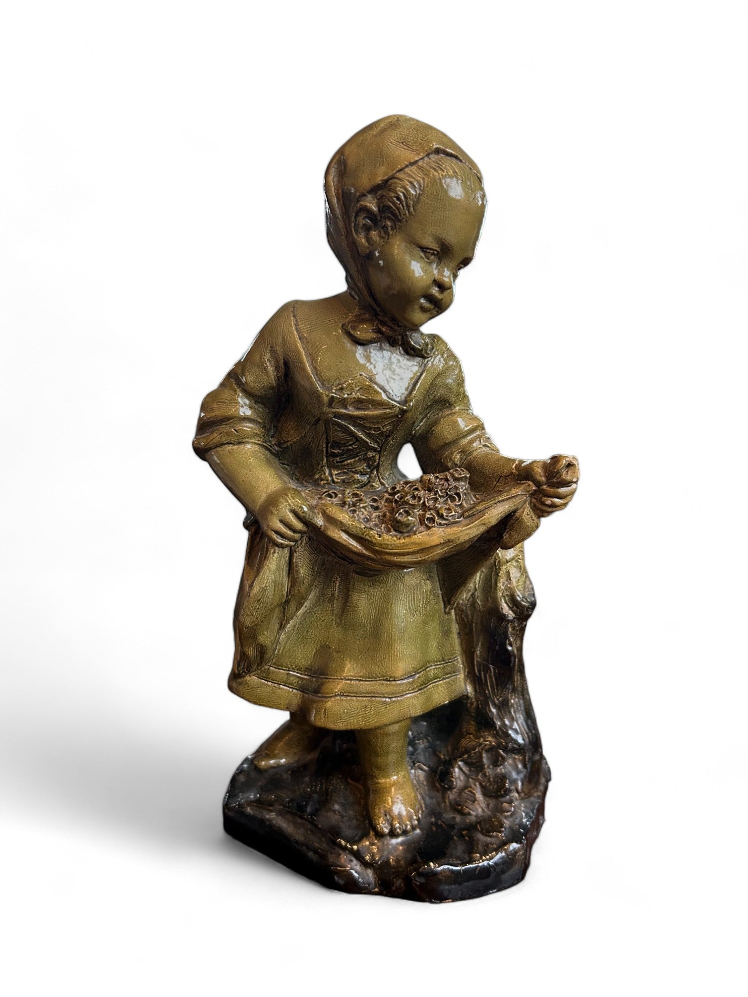 Mid Century Borghese Green Victorian Statue