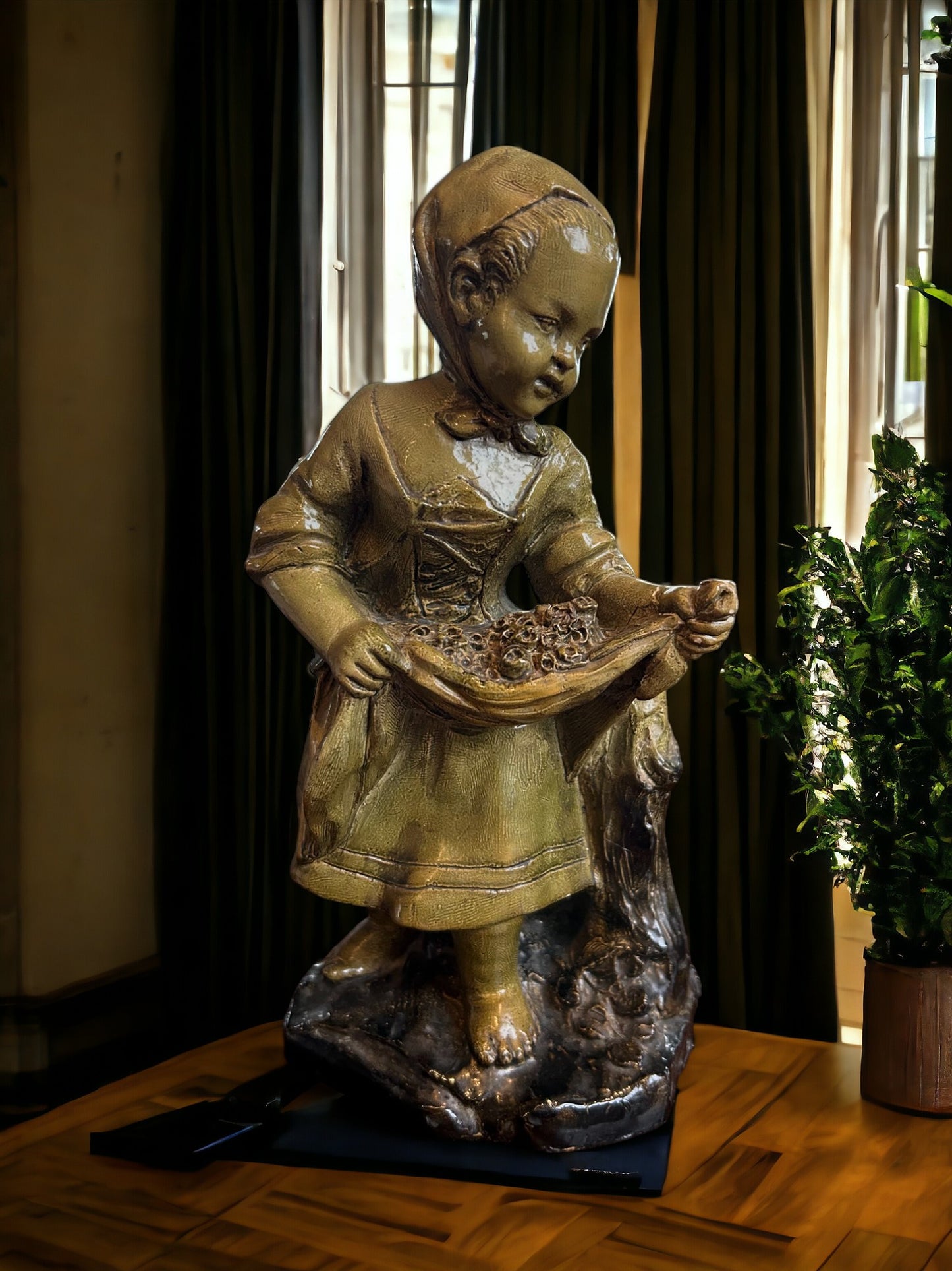 MidCenturyBorgheseGreenVictorianStatue