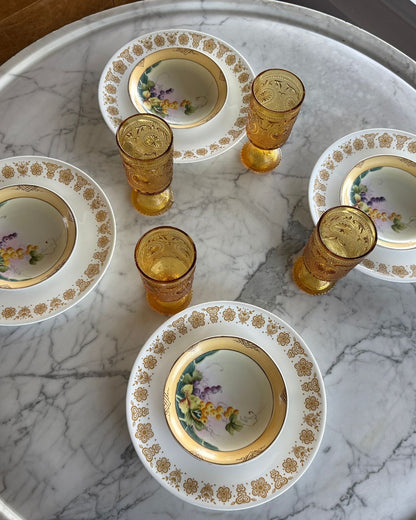 Set of 6 Vintage Hand-Painted Nippon China Plates – Grapes of Glam