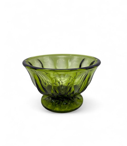 Vintage Anchor Hocking Fairfield Emerald Green Pedestal Bowl - Vintage Tableware