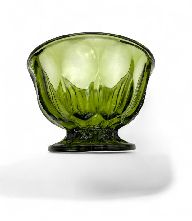 Vintage Anchor Hocking Fairfield Emerald Green Pedestal Bowl - Vintage Tableware