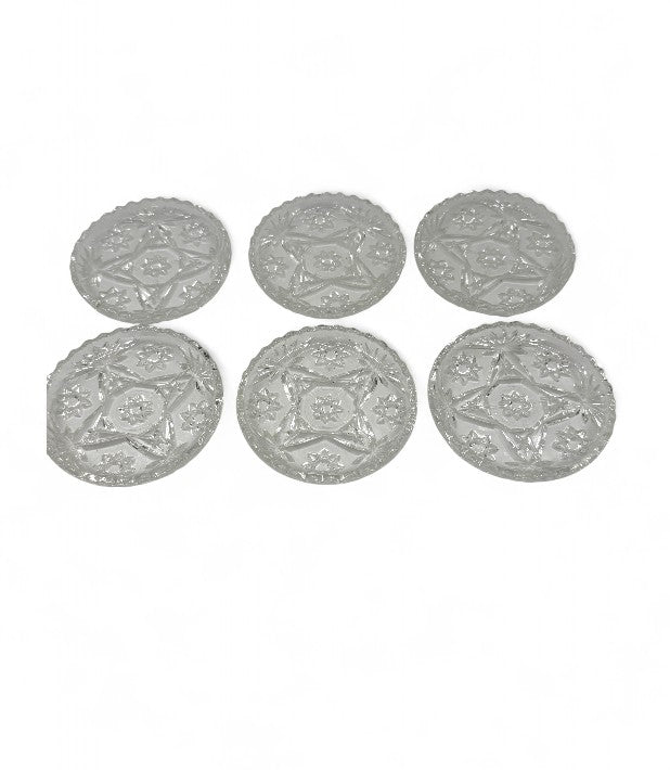 Vintage Anchor Hocking Glass Coasters Set of Six