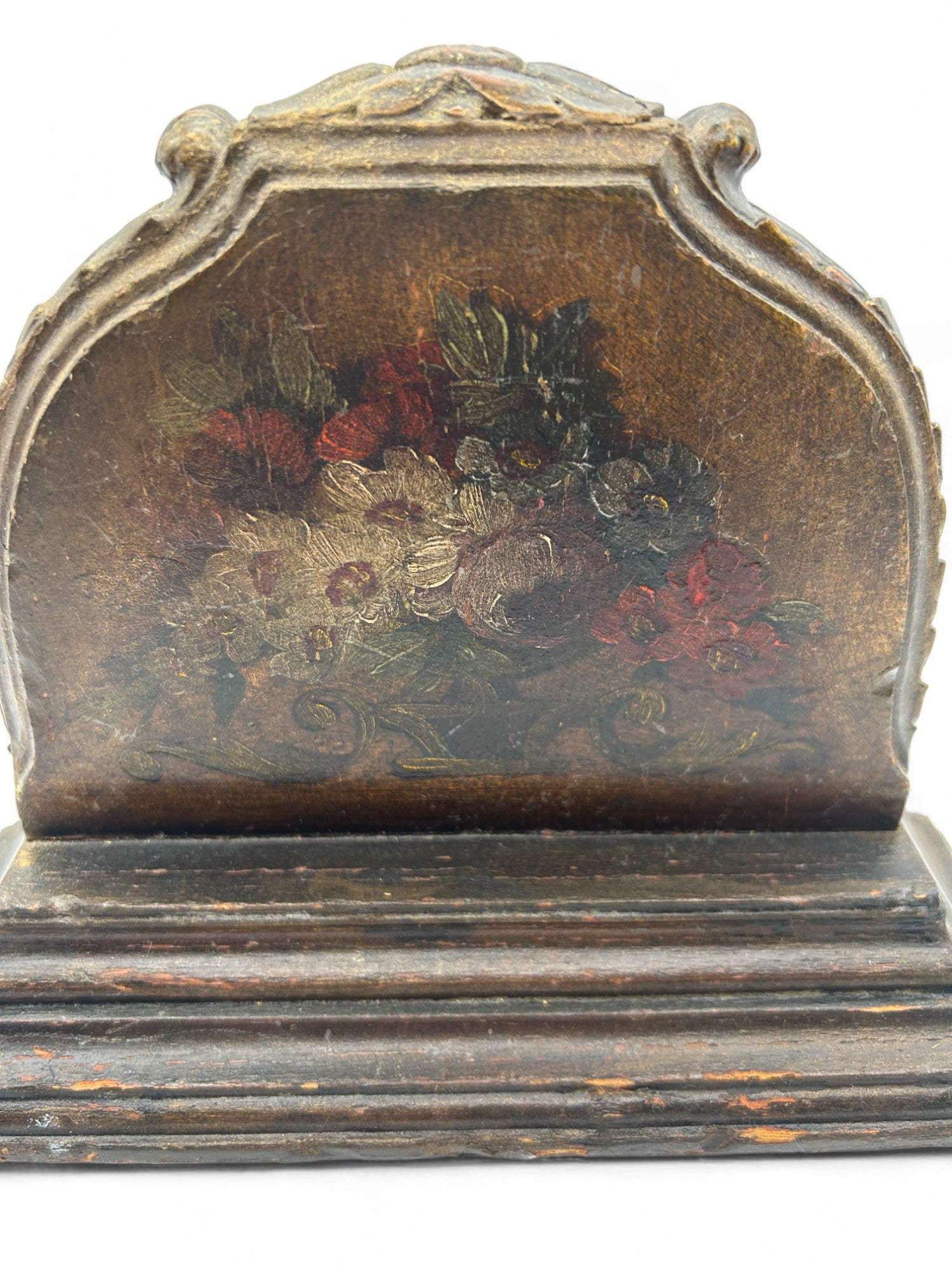 Vintage Baroque Hand Painted Floral Bookend