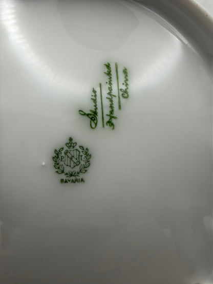Vintage Bavaria Rosch Blue Floral Handled Cake Plate