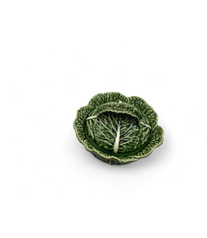 Vintage Bordallo Cabbage Green Small Tureen Lid With Plate