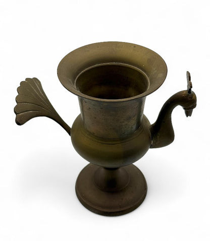 Vintage Brass Peacock Vase from India
