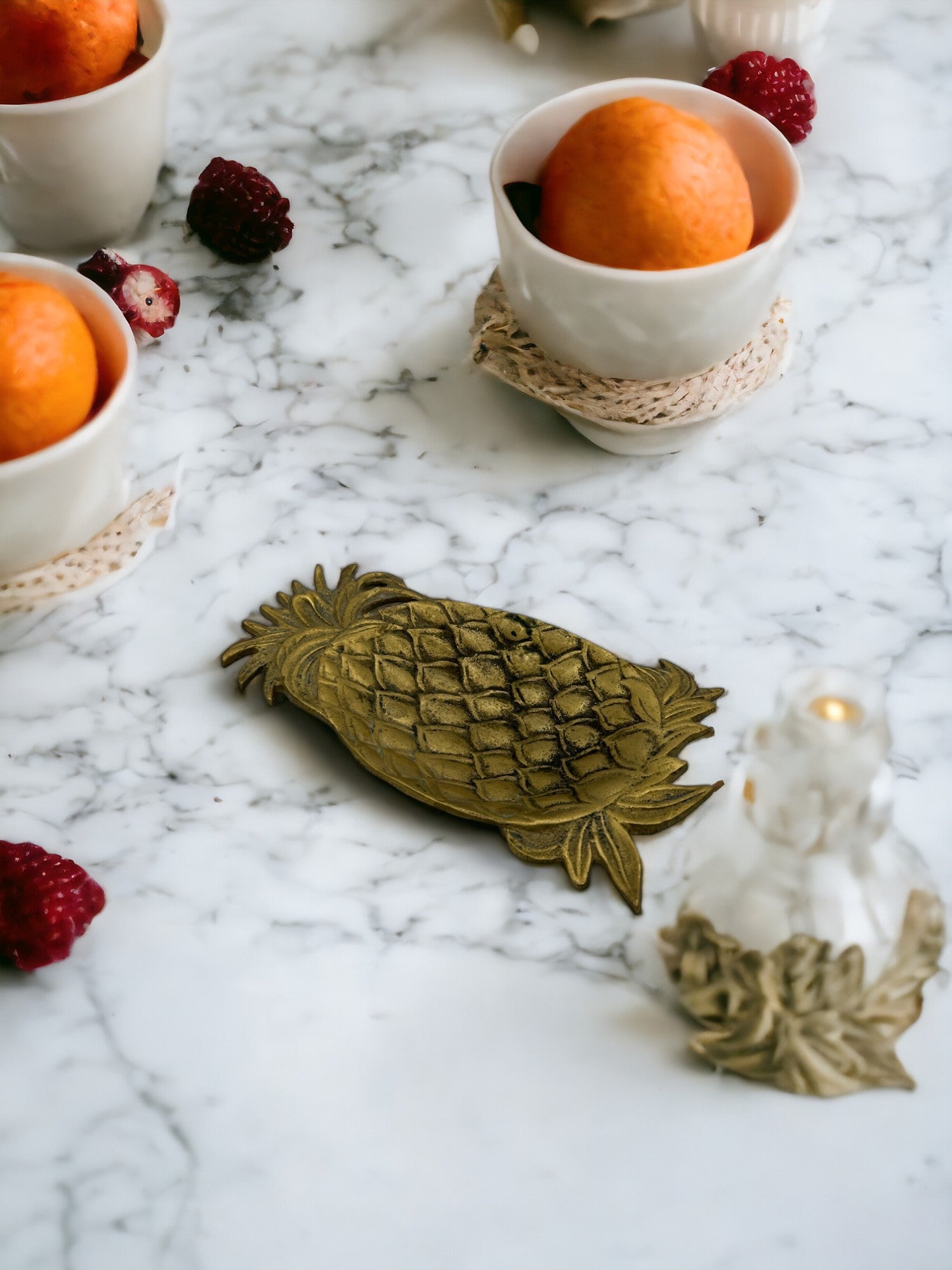 Vintage Brass Pineapple Trinket Dish