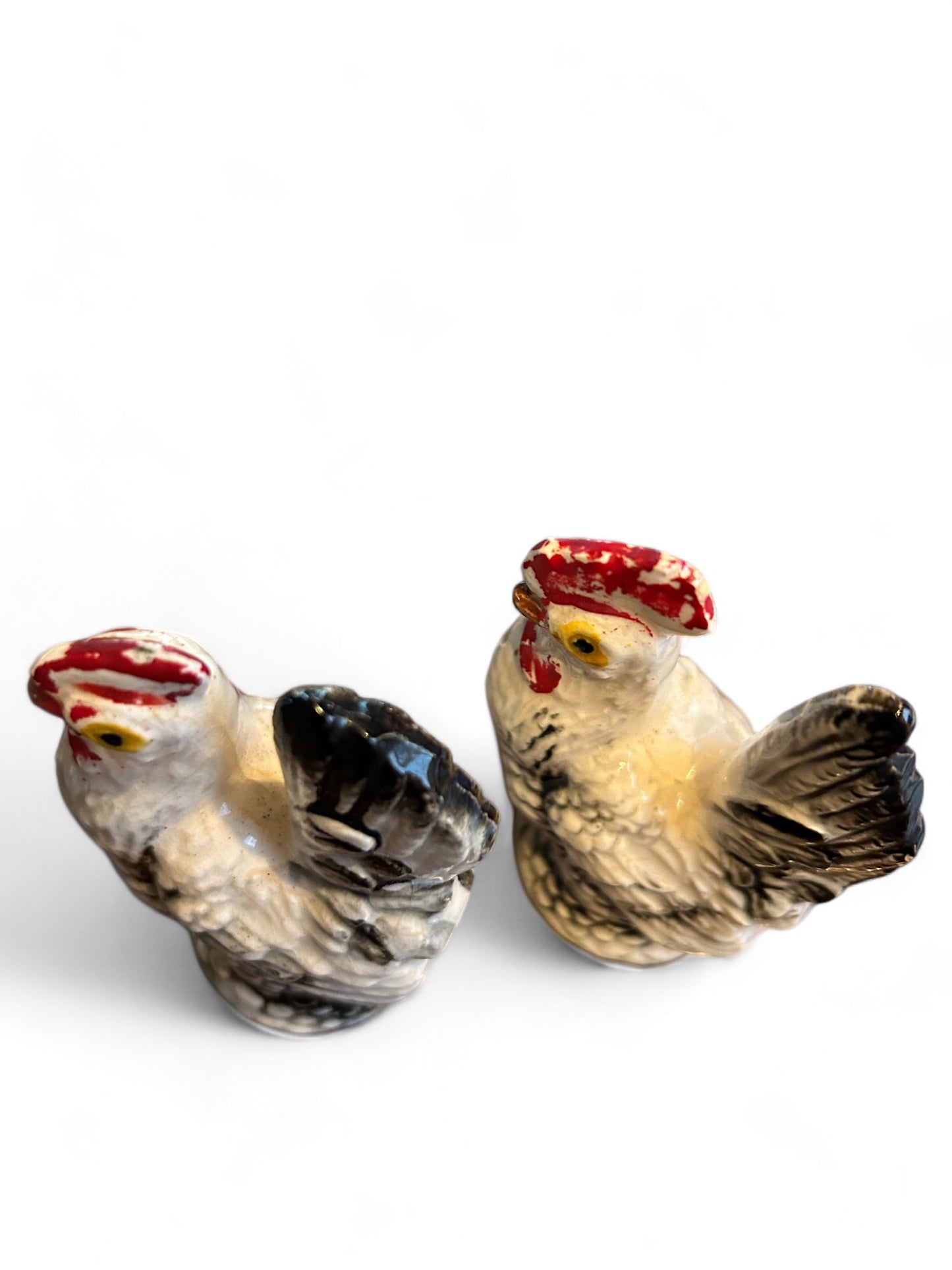 Vintage Ceramic Rooster Hen Salt and Pepper Shakers