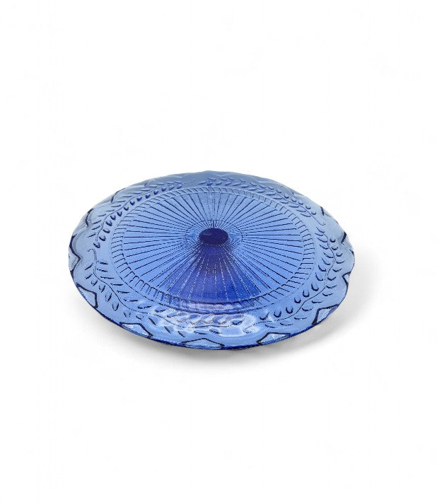 Vintage Cobalt Blue Pressed Glass Pedestal Cake Stand – Vintage Tableware