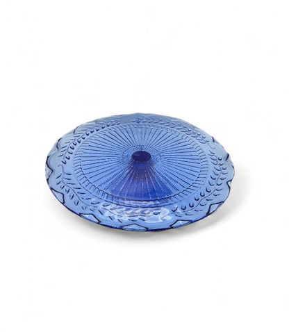 Vintage Cobalt Blue Pressed Glass Pedestal Cake Stand – Vintage Tableware
