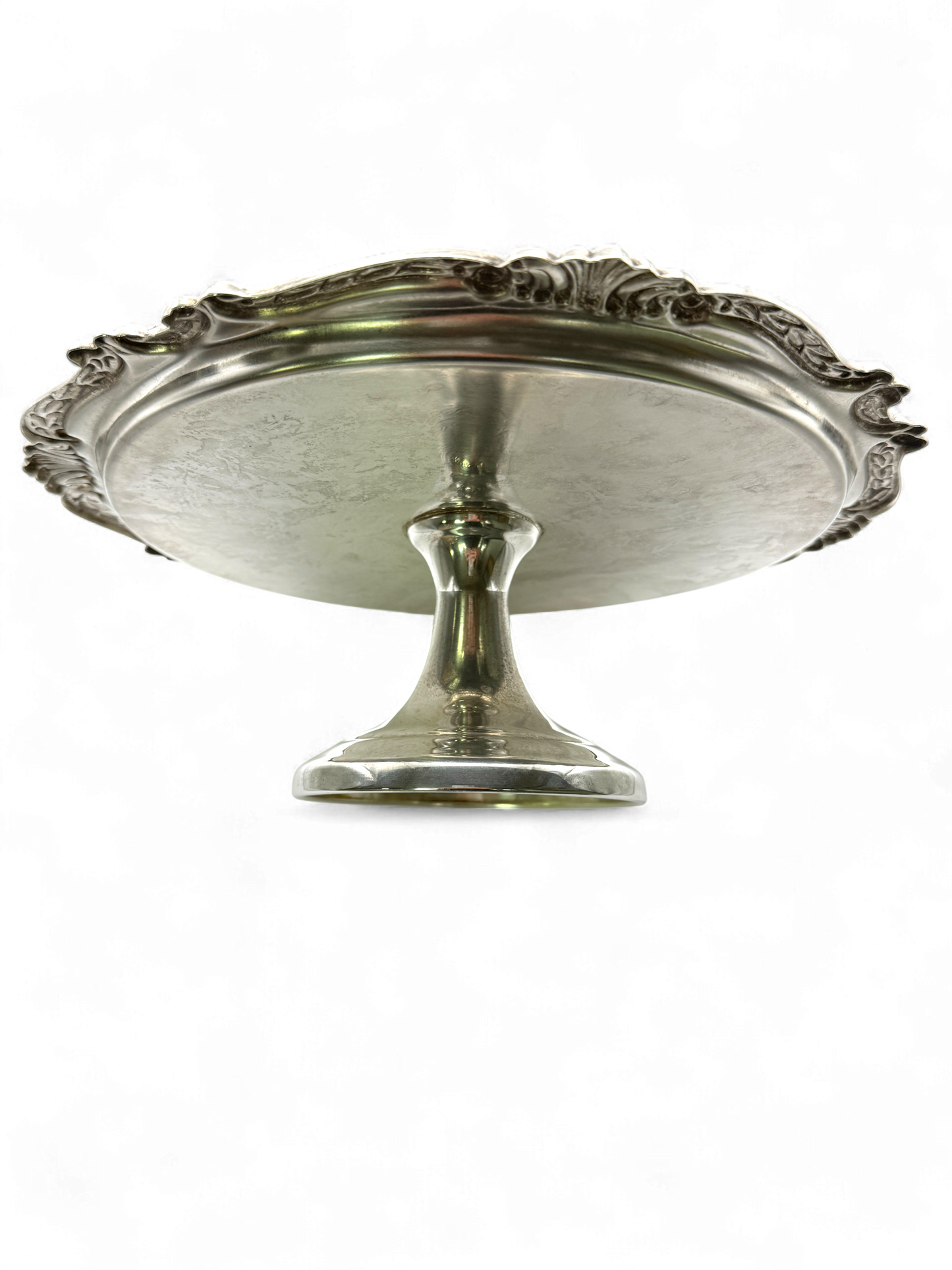 Vintage English Scroll Silverplate Cake Stand