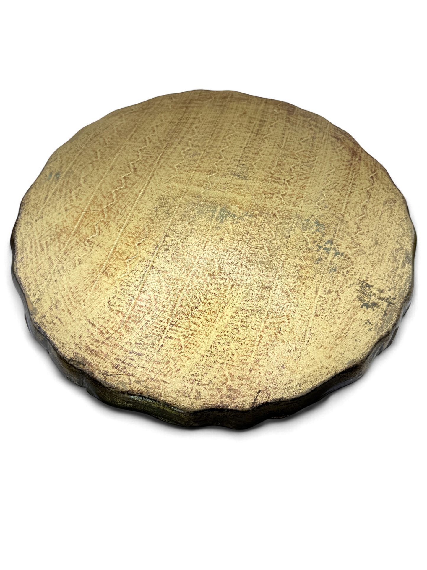 Vintage Florentine Gilt Wood Tray — Gold, Red & Ivory