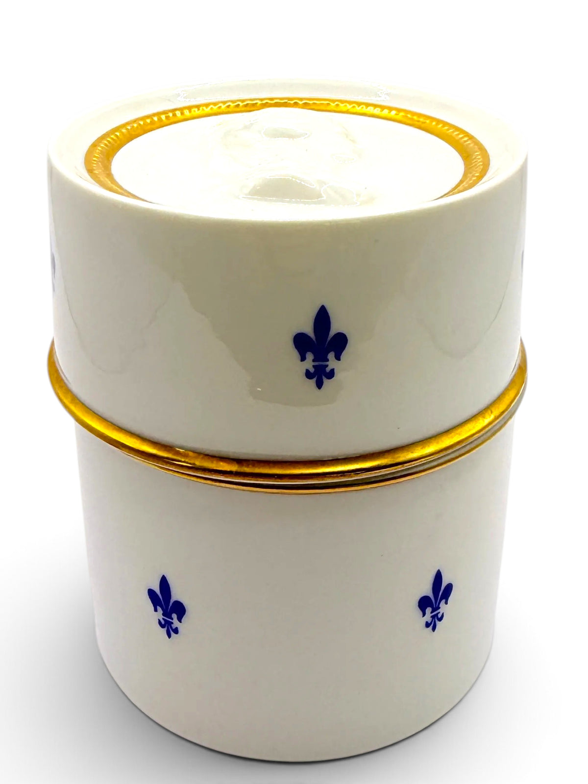 Vintage Fürstenberg Porcelain Fleur-de-Lis Lidded Box with Portrait Medallion, Germany