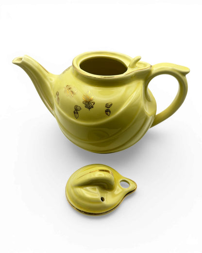 Vintage Hall 6-Cup Teapot with Autumn Motif + Gold Trim