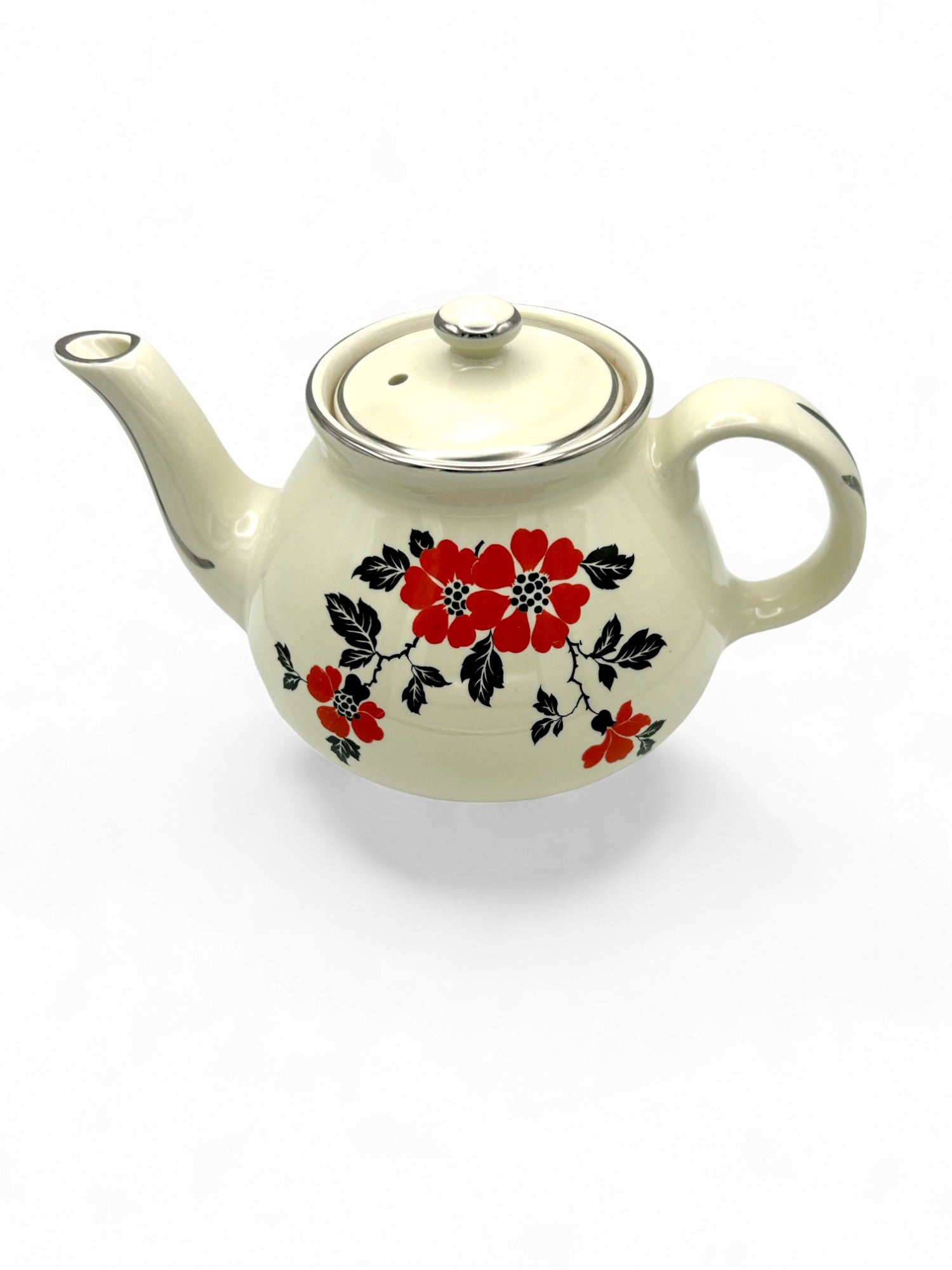 Halls China Red Poppy Teapot With Lid