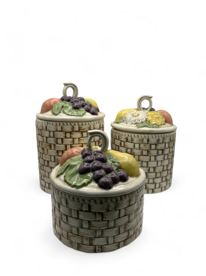 Vintage Hand Painted Canister Set