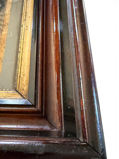 Vintage Lady Portrait Print in Deep Wood Frame with Slate Backing