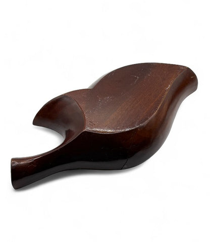 Vintage Leaf Shaped Wooden 2-Sectioned Serving Bowl